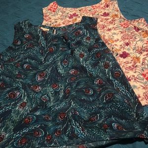 Lot of 2 Talbots tank blouses, XL